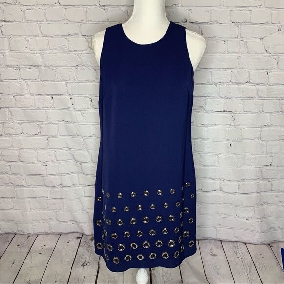 Michael Kors Navy grommet lined sleeveless dress - Picture 1 of 10